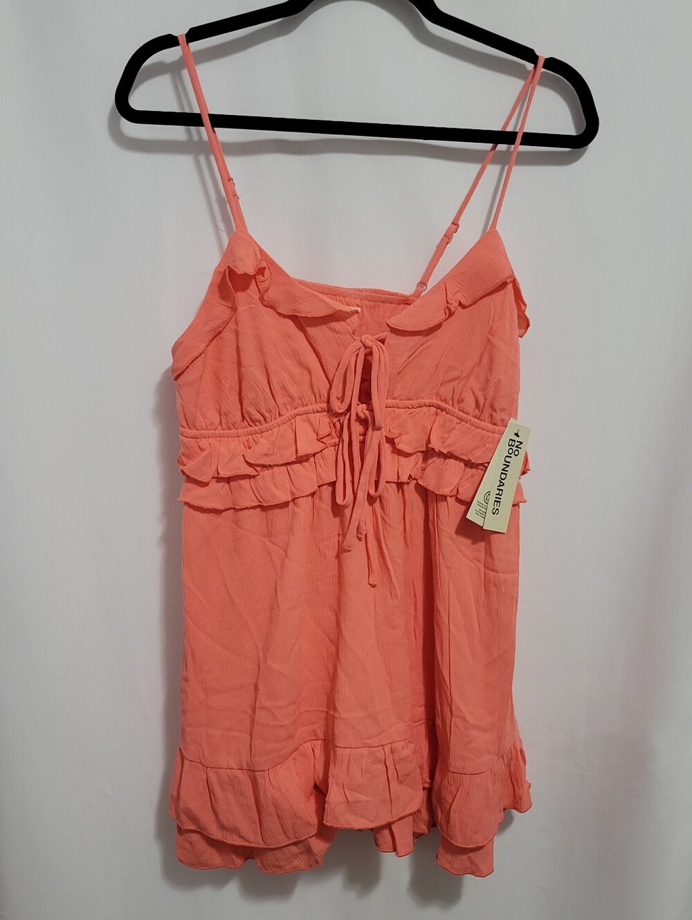 No Bundaries Peach Pucker Ruffle Romper. Size Small (4-6). New with tags